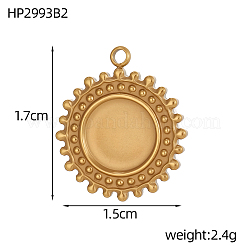 Подвески из нержавеющей стали Sun 304 с кабошонами&nbsp;STAS-OY007-10G