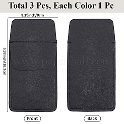 3 шт. 3-х цветный прямоугольный кожаный чехол для ручки DIY-CL0002-23