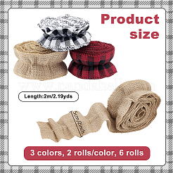 6 рулон 3 видов мешковины и полиэстеровой ленты OCOR-GA0002-34