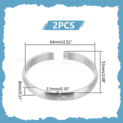 2 шт. простые браслеты из нержавеющей стали 304&nbsp;BJEW-UN0001-50
