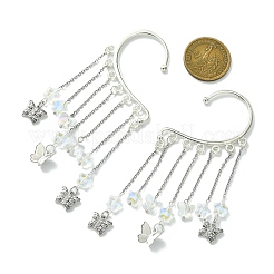 Orecchini con nappa con stella in ottone e stella in vetro&nbsp;EJEW-JE06002
