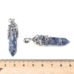 Pendentifs en jaspe tache bleue naturelle&nbsp;G-M450-01P-11