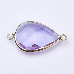 Goldfarbene tropfenförmige Verbindungselemente aus Messingglas&nbsp;GLAA-J010A-HF02-G