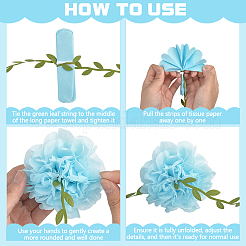 108 Stück 3 Farben DIY-Dekorationspapierblumenkugel für Partys&nbsp;AJEW-WR0003-55B