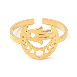 Открытое манжетное кольцо из нержавеющей стали 304 RJEW-K251-03G