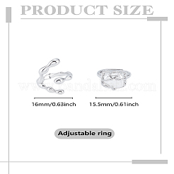 2 шт. 2 стиля латунных манжетных колец-коготь для женщин&nbsp;RJEW-LP0004-31