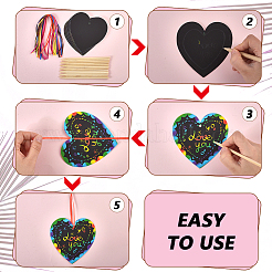 DIY-Herz-Kratzbild zum Valentinstag&nbsp;AJEW-WH0308-909