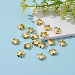 チベット風合金ハートチャーム  カドミウムフリー＆鉛フリー  ゴールドカラー  8x7x2.5mm  穴：2mm&nbsp;TIBEP-LFH260Y-G-LF