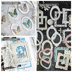 4 Set mit 4 Scrapbooking-Papierblöcken im Retro-Stil mit geprägtem Rahmen.&nbsp;DIY-CP0012-61