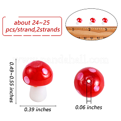Perles champignons main au chalumeau brins&nbsp;LAMP-SZ0001-25C