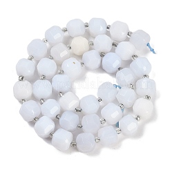 Природные голубые халцедон бисер пряди G-B125-O04-01