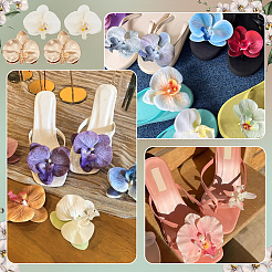 2 пара 2 стилей пряжек для обуви из искусственной кожи с цветочным принтом&nbsp;DIY-NB0015-15