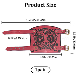 Браслет из шнура дерева жизни из искусственной кожи AJEW-WH0342-88C