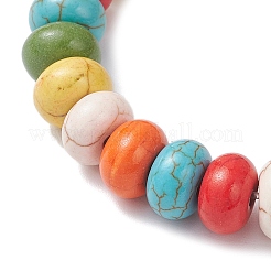 Браслеты с подвесками из синтетических бирюзовых бусин BJEW-JB12495