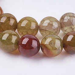 天然石瑪瑙ラウンドビーズ連売り  染め  サドルブラウン  8mm  穴：1mm  約48個/連  15.74インチ&nbsp;G-L087-8mm-06
