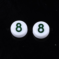 Perle acriliche opache bianche&nbsp;MACR-T038-18-8