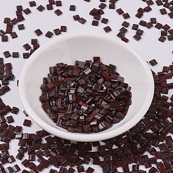 MIYUKIティラビーズ  日本製シードビーズ  2穴  （tl4521)不透明な赤いピカソ  5x5x1.9mm  穴：0.8mm  約118個/10g&nbsp;X-SEED-J020-TL4521