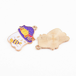 Pendentifs en émail en alliage doré&nbsp;X-ENAM-T018-23
