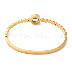 Плоские круглые браслеты из кубического циркония BJEW-F474-24G