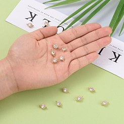 Цветок латунь микро проложить кубический цирконий звенья разъемы&nbsp;X-ZIRC-L054-09KCG-NR