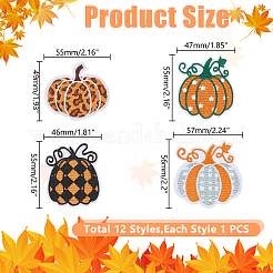 12 шт. 12 стиля тыквы полиэстер компьютерная вышивка ткань термоприклеиваемые/пришивные заплатки&nbsp;PATC-HY0001-97