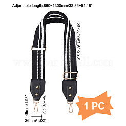 Taschenriemen aus Baumwollgewebe mit Streifenmuster und PU-Leder&nbsp;FIND-WH0001-57A