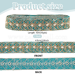 Этническая вышитая полиэстеровая лента с пайетками&nbsp;OCOR-WH0070-136A