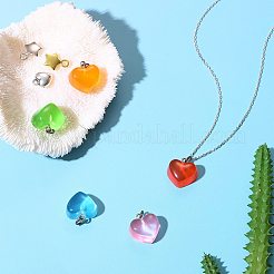 DIYペンダントセット  レジンハートペンダントとアロイハートチャーム付き  ccbプラスチックスターチャーム  ミックスカラー  11.5~16.5x9~17x3~9.5mm  穴：1.5~2mm  204個/セット&nbsp;sgDIY-SZ0001-14