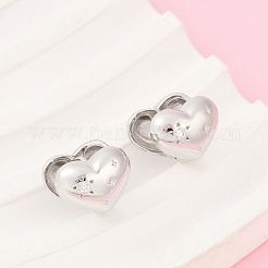 Серьги-кольца из латуни с прозрачным фианитом EJEW-Q016-07P