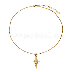 Colliers pendentifs en acier inoxydable 304 avec strass et cristal pour femmes&nbsp;WGFAA71-03