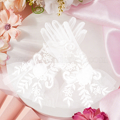 Gants de mariée en dentelle de polyester&nbsp;AJEW-WH20120-23B