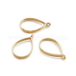 Rack-Beschichtung Legierung Teardrop Open Back Lünette Anhänger&nbsp;PALLOY-TA0001-09G