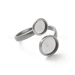 Accessori per anelli con polsino aperto in acciaio inossidabile 304 anti-ossidazione&nbsp;STAS-E124-05E-P