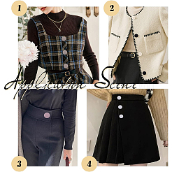 60 шт. 10 стиля тканевых пуговиц с 1 отверстиями DIY-GF0008-51