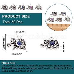 50 шт. подвески из натурального смешанного камня&nbsp;G-AR0004-91
