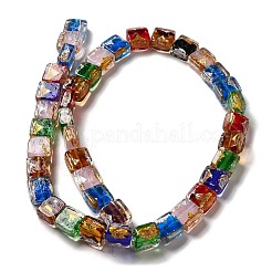 Бусины ручной работы из золотой и серебряной фольги в технике лэмпворк FOIL-C001-01C-01