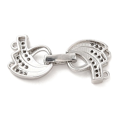 Реечное покрытие латунь микро паве прозрачный кубический цирконий складные застежки&nbsp;KK-H447-15P