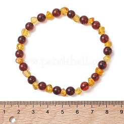 Stretcharmbänder aus natürlichem Bernstein für Damen und Herren&nbsp;BJEW-JB13648