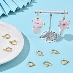 Фурнитура для серег с застежкой-рычагом из латуни с имитацией жемчуга&nbsp;XGR0069G-75G