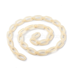 手作りアクリルアズキチェーン  小麦  36.5x21x3.5mm  約39.37インチ（1m）/連&nbsp;AJEW-JB00956-02