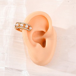C-образные серьги-каффы из латуни с микропаве из прозрачных кубических цирконий&nbsp;EJEW-Z127-07G