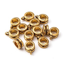 合金ヨーロピアンビーズ  カドミウムフリー＆鉛フリー  アンティーク黄金  12x8x4mm  穴：5mm&nbsp;MPDL-AD42934-AG-LF