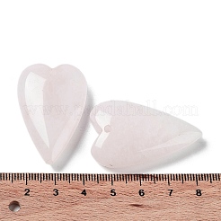 天然石ローズクォーツペンダント  ラブハートチャーム  38.5~39.5x25~25.5x9mm  穴：1.8mm&nbsp;X-G-D087-02A