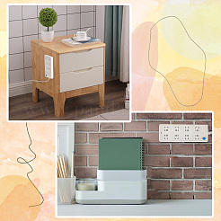 12 ensemble de 4 fixations de multiprise murales/de table en plastique PP de couleur&nbsp;FIND-GF0004-69