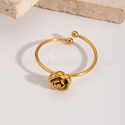 Женское кольцо-манжета с розой из нержавеющей стали 304&nbsp;UH3805-4