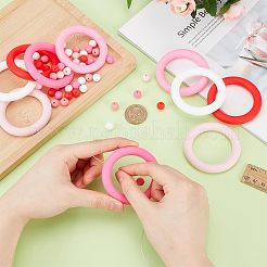 60 шт. 10 стиля круглые с кольцом силиконовые фокусные бусины&nbsp;SIL-PH0001-25