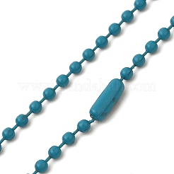 アイアン製ボールチェーン  ハンダ付け  鉄ボールチェーンコネクター付き  シーグリーン  28インチ  2.4mm&nbsp;LS-CH-E002-2.4mm-2A