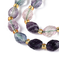 Природных красочные флюорита бисер нитей&nbsp;G-N342-35-8x6-11