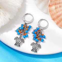 Серьги с подвесками из сплава в тибетском стиле EJEW-MZ00119-05