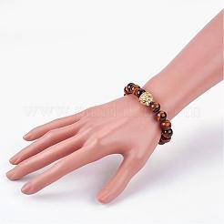 Braccialetti elastici personalizzati per uomo di grado a occhio di tigre&nbsp;BJEW-JB03154